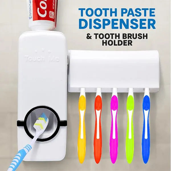 Automatic Toothpaste Dispenser with Brush Holder