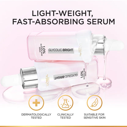 LOral Paris Glycolic Bright Instant Glowing Face Serum (30ml)