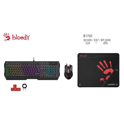 Bloody B1700 NEON Gaming Desktop Keyboard & Mouse Combo Black