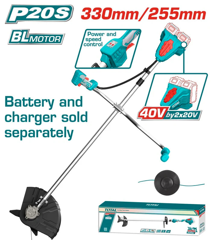 Total 40V Lithium-Ion String Trimmer & Brush Cutter