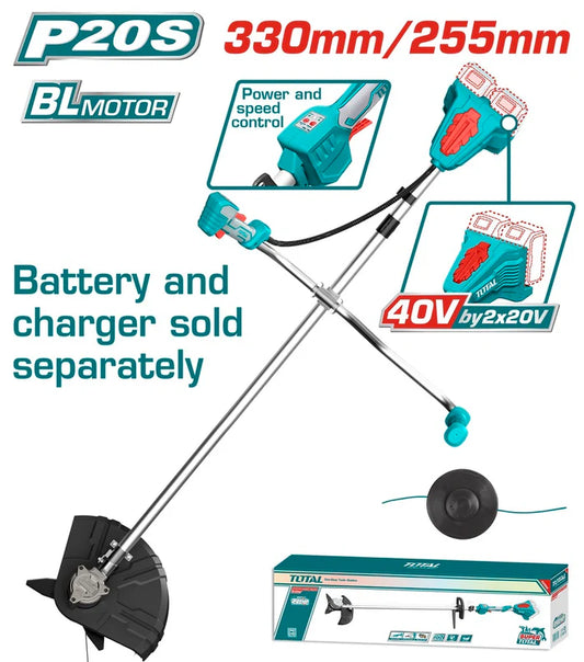 Total 40V Lithium-Ion String Trimmer & Brush Cutter