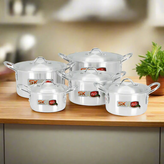 SK Cookware 10-Piece Aluminum Smart Casserole Set (19 to 28 cm)