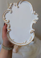 Baroque Style Decorative White & Gold Tray / Platter