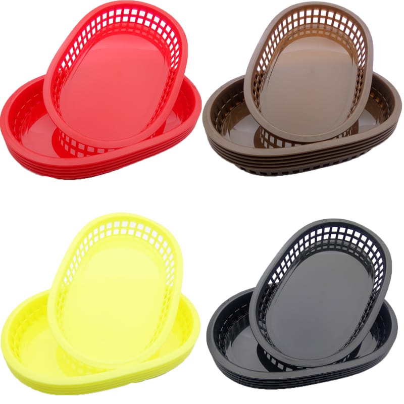 Plastic Serving Trays – Large Size (Set of Vibrant Colors)