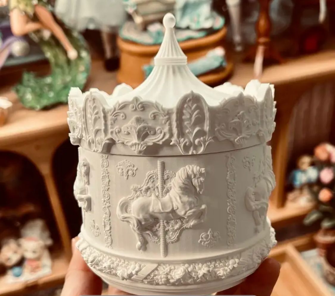 Carousel-Themed Storage Jar / Candle Jar – Reverie Trinket & Jewelry Box