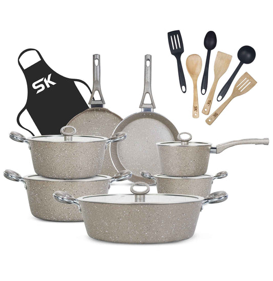 Marble Coated Gift Pack Signature PLUS Cookware Set 16 Pcs