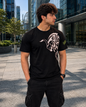 CLEARANCE SALE-Black Tee Shirt | Large Size Performance Training Tee | Fitness Workout Sports Top | Unique Design Athletic Wear