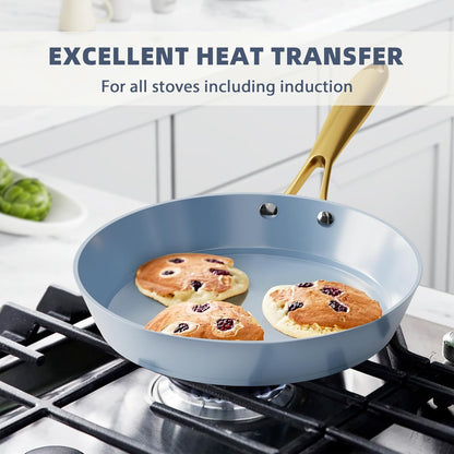 16-Piece VONIKI Ceramic Cookware Set Nonstick, Toxin-Free, Induction & Oven Safe
