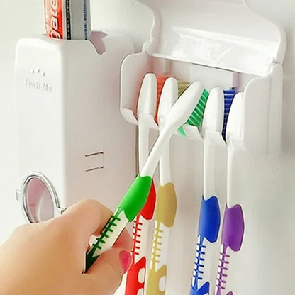 Automatic Toothpaste Dispenser with Brush Holder