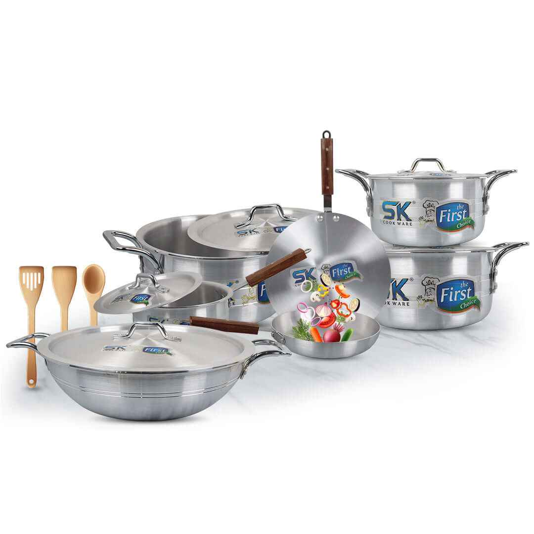 SK Cookware 15-Piece Aluminum Sparkle Gift Pack Set