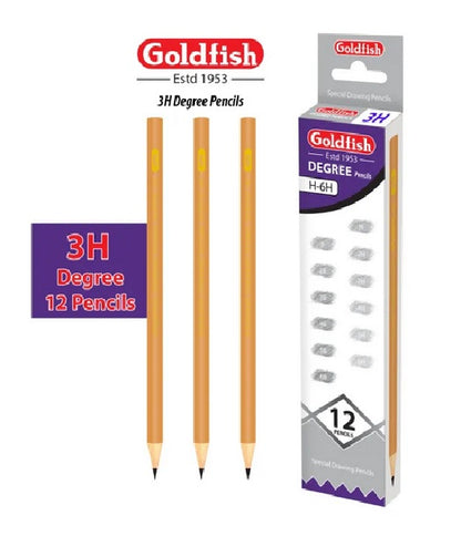Goldfish Degree 12 Pencil in Cardboard - Available Degree (H - 2H - 3H - 4H - and B - 2B - 3B - 4B)