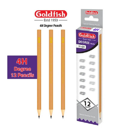 Goldfish Degree 12 Pencil in Cardboard - Available Degree (H - 2H - 3H - 4H - and B - 2B - 3B - 4B)