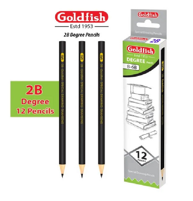 Goldfish Degree 12 Pencil in Cardboard - Available Degree (H - 2H - 3H - 4H - and B - 2B - 3B - 4B)