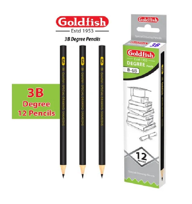 Goldfish Degree 12 Pencil in Cardboard - Available Degree (H - 2H - 3H - 4H - and B - 2B - 3B - 4B)
