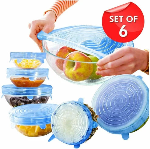 6-Pack Reusable Silicone Stretch Lids