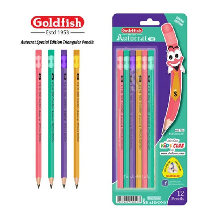 Goldfish Autocrat Special Edition 12 Pcs HB Pencils Blister Pack (Triangular)
