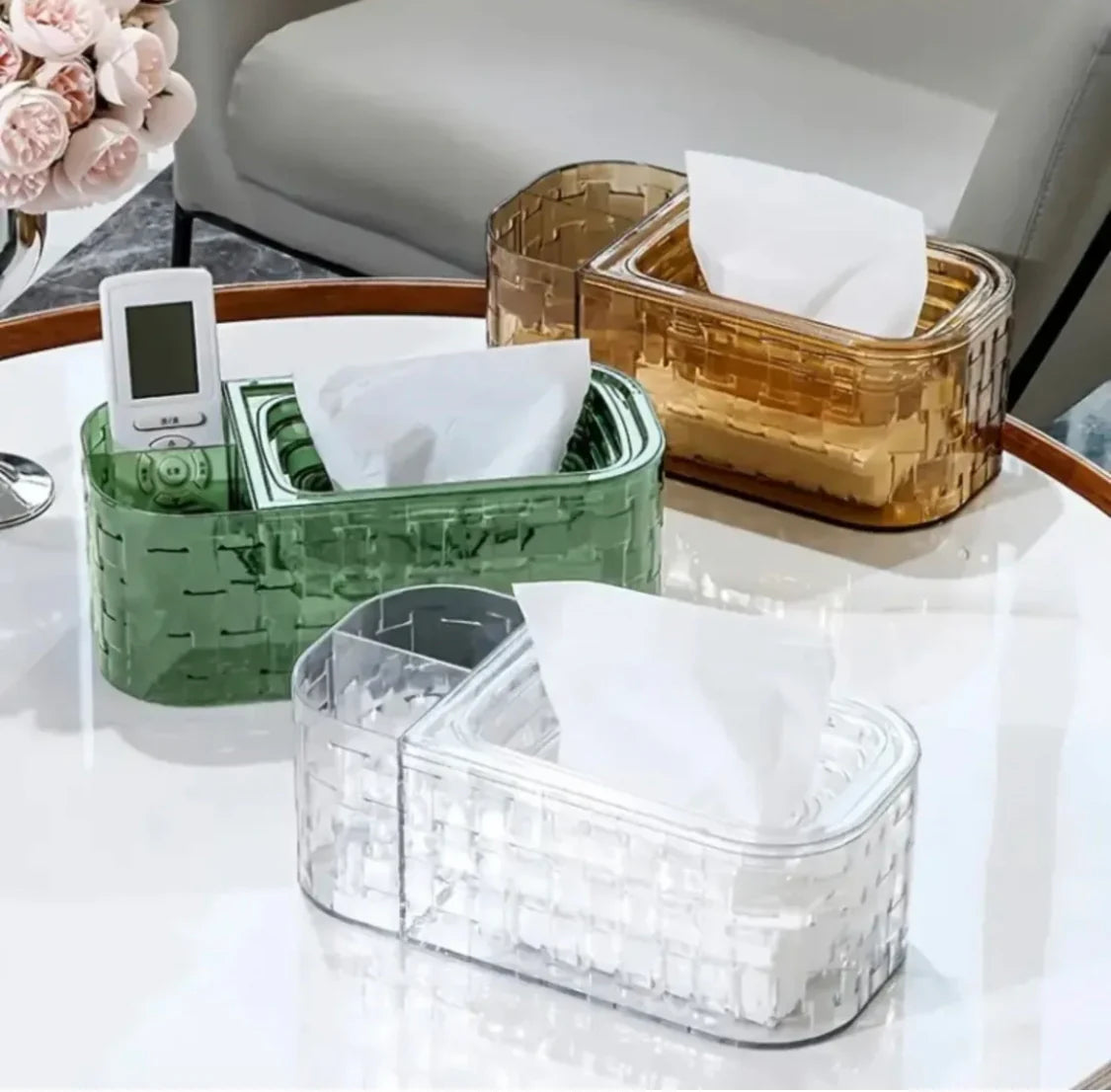 Glacier Pattern Tissue Box with Remote Holder