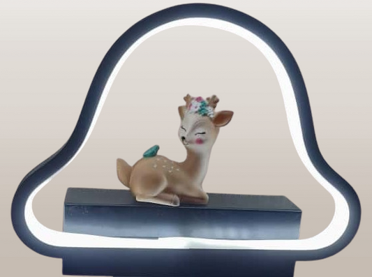 Decorative LED Cloud Wall Light with Fawn Figurine