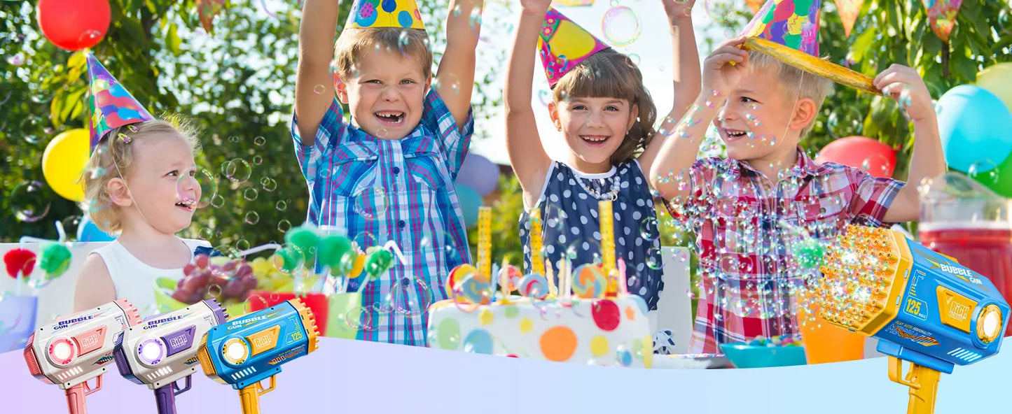 Purilite Select 36-Hole Bubble Gun for Kids | Automatic Bubble Maker Toy | LED Light Bubble Machine | Outdoor Party Bubble Blaster | Free Bubble Liquid Included