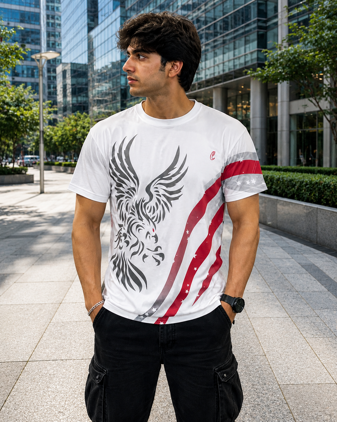 CLEARANCE SALE-White Tee Shirt | Large Size Performance Training Tee | Fitness Workout Sports Top | Unique Design Athletic Wear