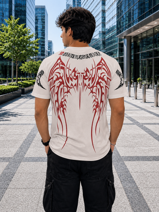CLEARANCE SALE-White Tee Shirt | Large Size Performance Training Tee | Fitness Workout Sports Top | Unique Design Athletic Wear