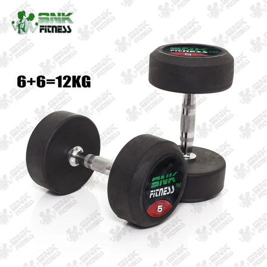 SNK FITNESS Rubber Coated Dumbbells Pair (6 kg)