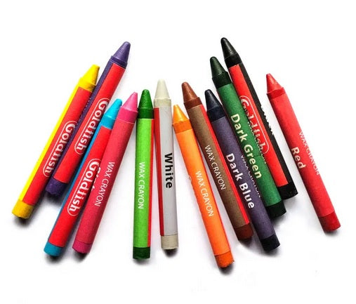 Goldfish High Quality 9mm Wax Crayon 12 Colour in Cardboard Packet (1 Pack)