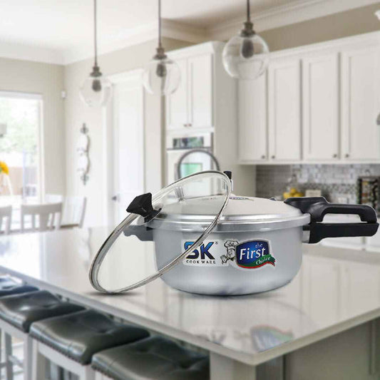 Ocean Aluminum Pressure Cooker (9 Liter) Dual Functionality with Safety and Durability