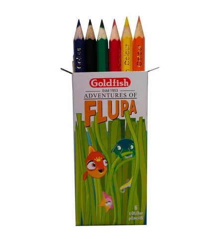 Goldfish Flupa 06 Colour Half Size Pencil Cardboard Packet (01 Pack)