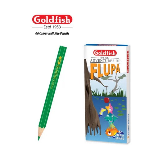 Goldfish Flupa 06 Colour Half Size Pencil Cardboard Packet (01 Pack)