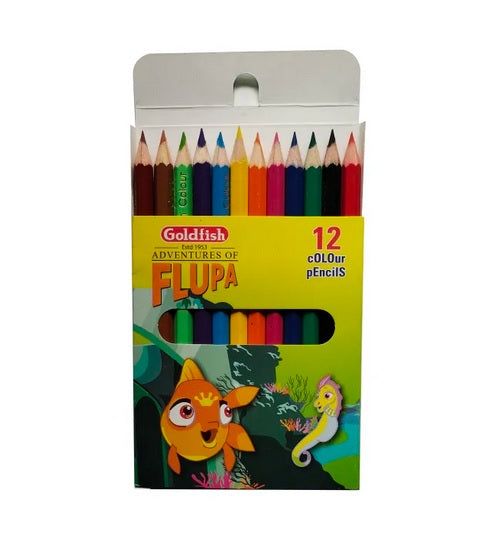 Goldfish Flupa 12 Colour Half Size Pencil Cardboard Packet (01 Pack)