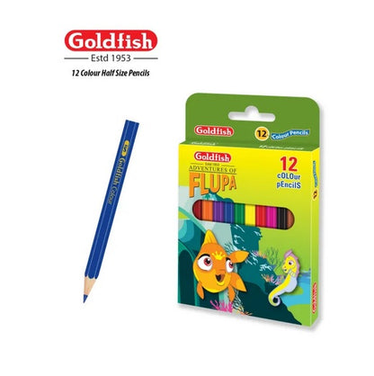 Goldfish Flupa 12 Colour Half Size Pencil Cardboard Packet (01 Pack)