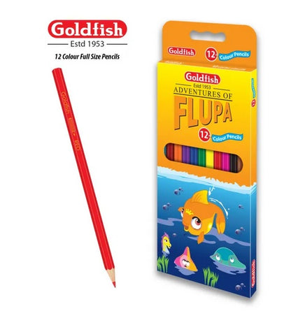Goldfish Flupa 12 Colour Full Size Pencils Cardboard Packet (01 Pack)