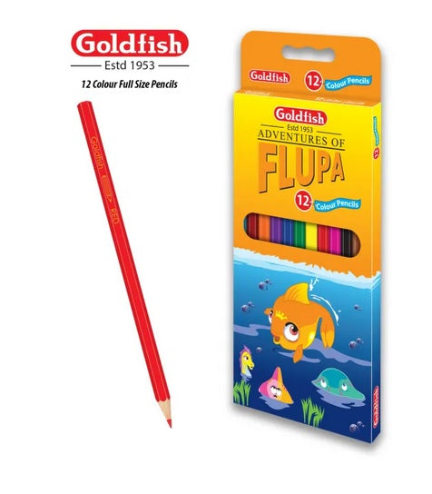 Goldfish Flupa 12 Colour Full Size Pencils Cardboard Packet (01 Pack)