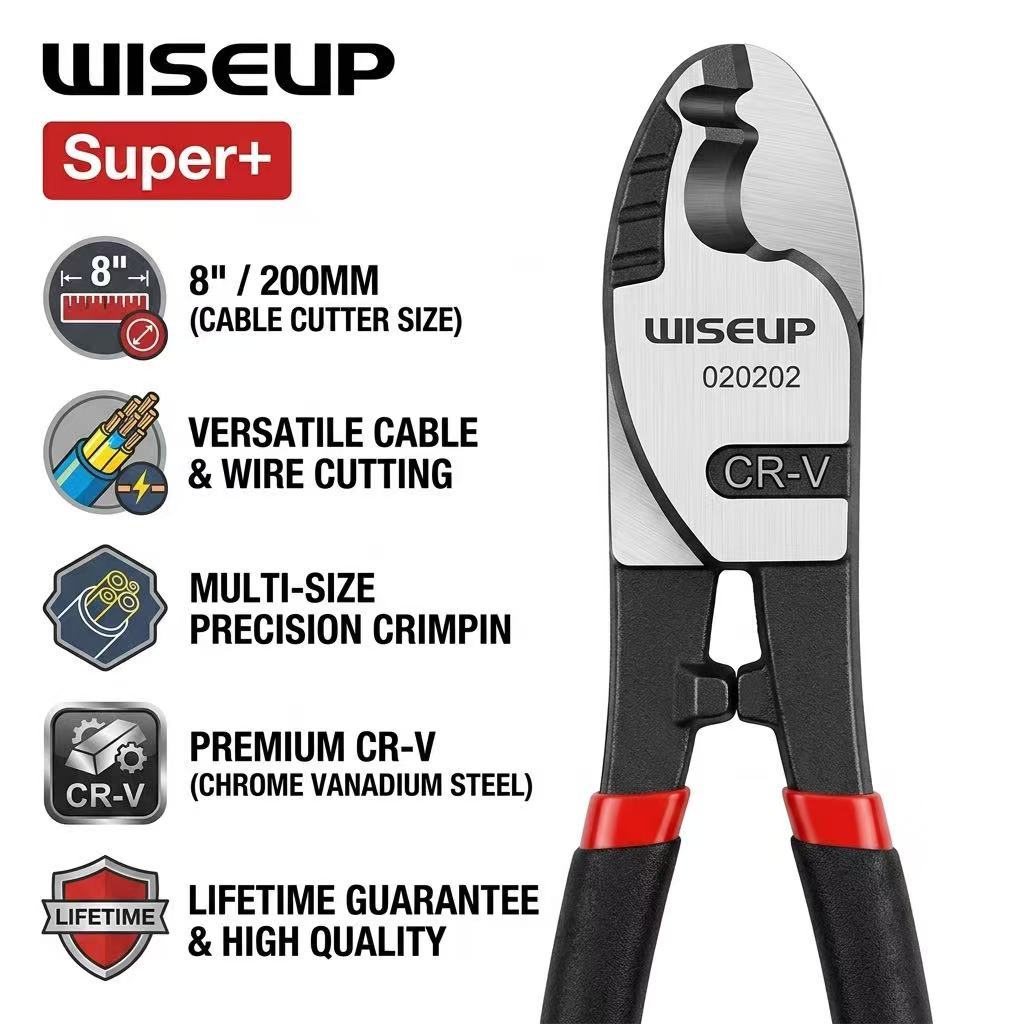 Wiseup Chrome-Vanadium Steel Cable Cutter & Wire-Stripping Plier