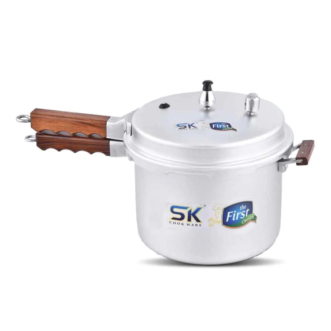 SK Cookware Rose Wood Pressure Cooker with Easy Grip Wooden Handles