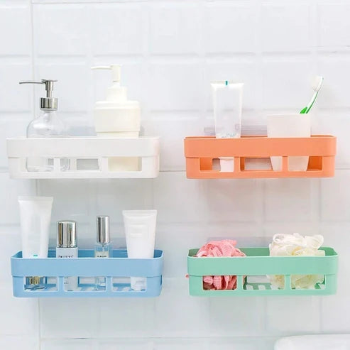 Plastic Organizing Corner Shelf for Bathroom & Kitchen