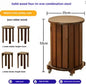 Purilite Select Solid Wood Round Stool | Stackable Dining Table Stool | Living Room Coffee Table Small Chair