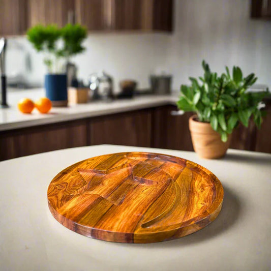 WOODSY 13-Inch Star & Moon Shaped Dry Fruit Serving Tray