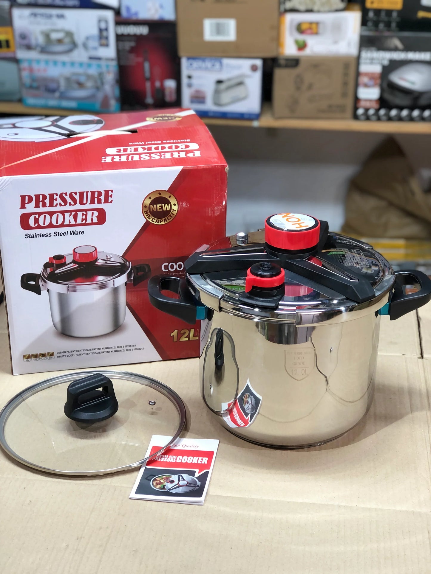 Germen XXL 12L 2-in-1 Stainless Steel Pressure Cooker