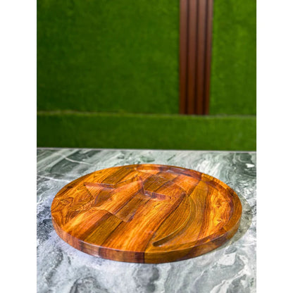 WOODSY 13-Inch Star & Moon Shaped Dry Fruit Serving Tray