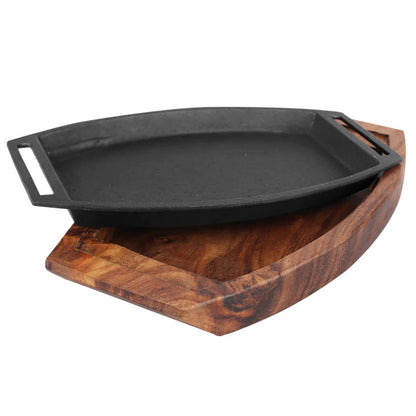 Sizzling Tray With " Wooden Base "