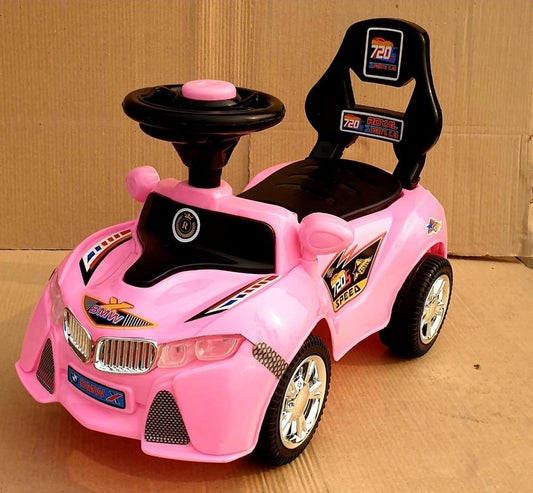 Purilite Select Pink ABS Plastic Kids Car with Royal Themed Design – Durable Safe Ride-On Toy