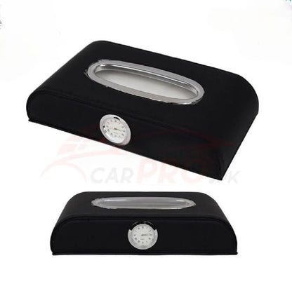 Purilite Select Tissue Box with Watch for Car, Home & Office – Durable Dashboard Organizer