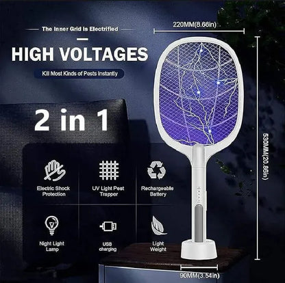 Purilite Select M4 2-in-1 Electric Mosquito Swatter Lamp – Rechargeable UV Killer & Swatter
