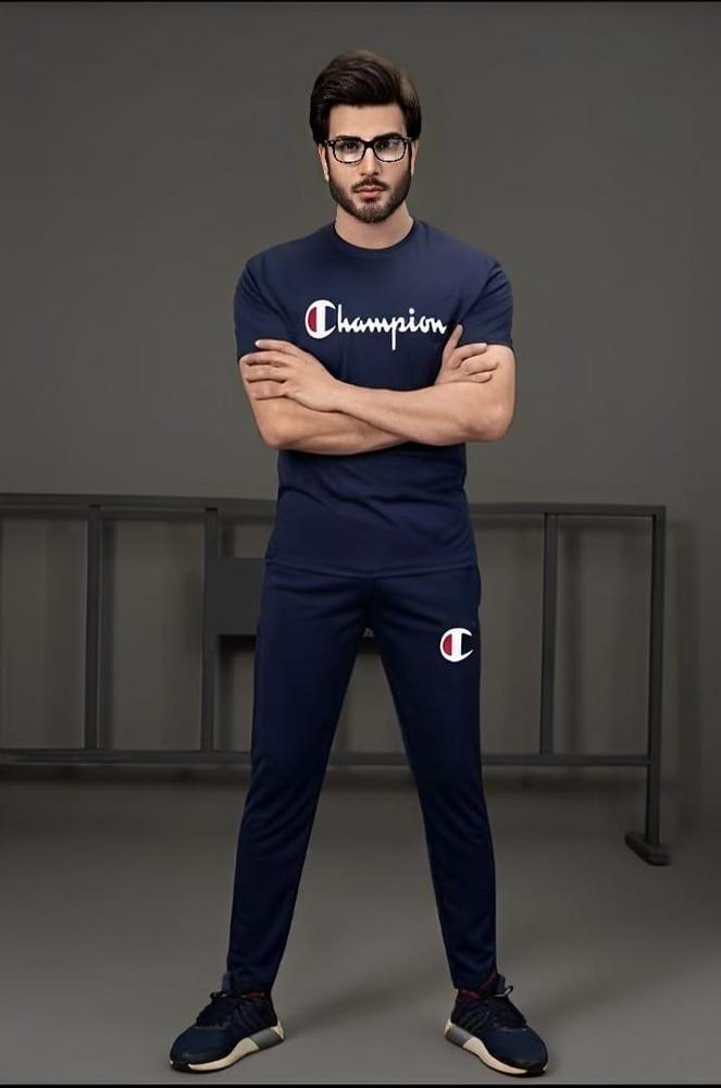 Men Navy Champion Dry Fit 2Pc Tracksuit