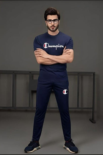Men Navy Champion Dry Fit 2Pc Tracksuit