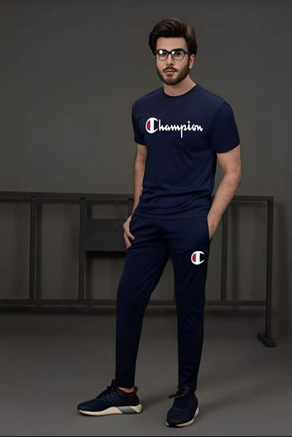 Men Navy Champion Dry Fit 2Pc Tracksuit