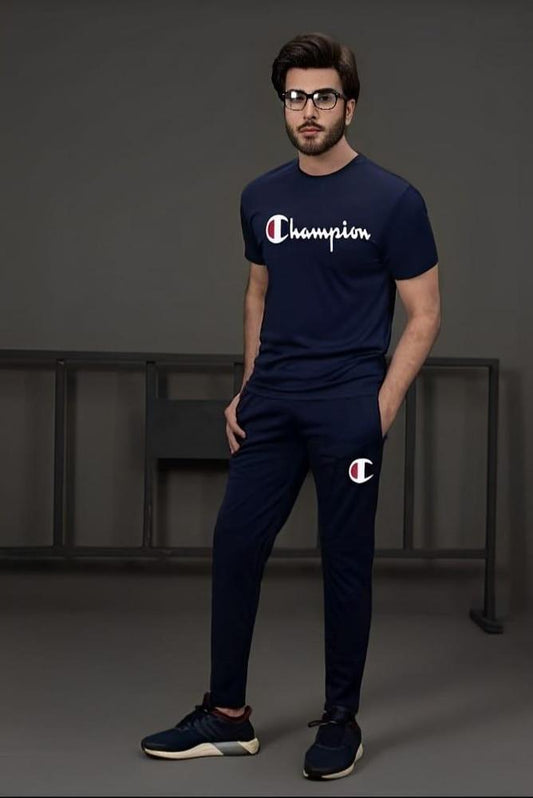 Men Navy Champion Dry Fit 2Pc Tracksuit