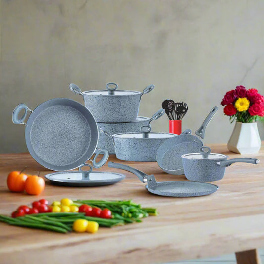 Marble Coated Gift Pack Signature Cookware Set Durable, Nonstick  Elegant